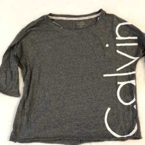 Calvin Klein performance logo grey top‎ L EUC